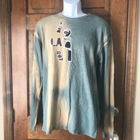 Express Other - Express Splattered/Distressed Crewneck Longsleeve Graphic Tee X-Large